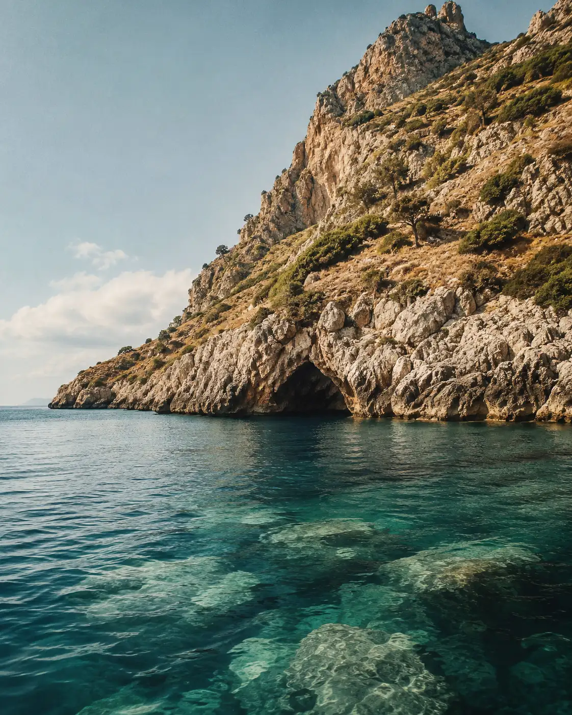 La costa selvaggia della Riserva di Capo Gallo, vista dal mare
